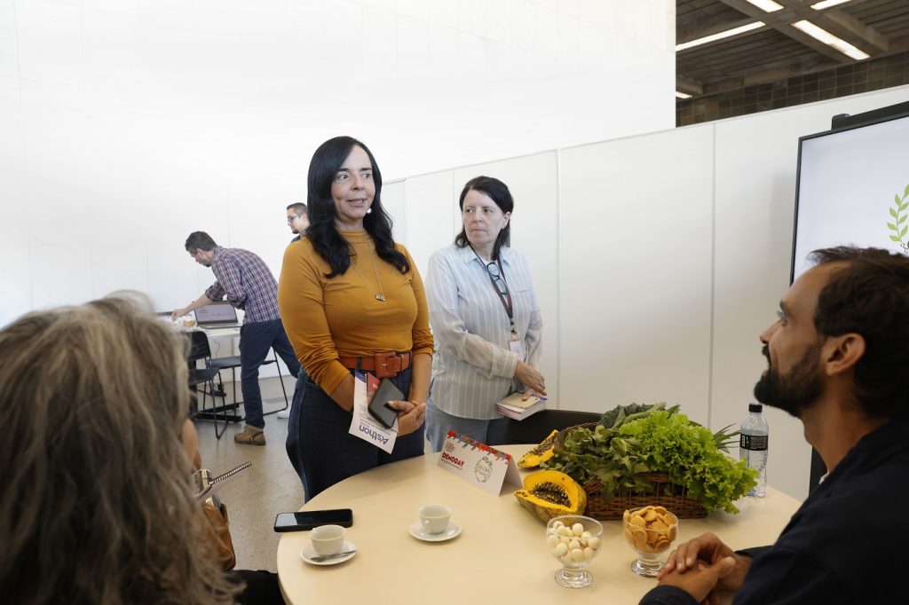 Aflora expõe alimentos colhidos em plantação viabilizada pelo prêmio